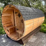 6 Person + Changing Room Cedar Barrel Sauna | 6′ x 12′ image 7