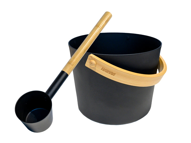 Black Metal Pail (1 gal.) &amp; Metal Dipper