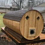 6 Person + Changing Room Cedar Barrel Sauna | 6′ x 12′ image 11