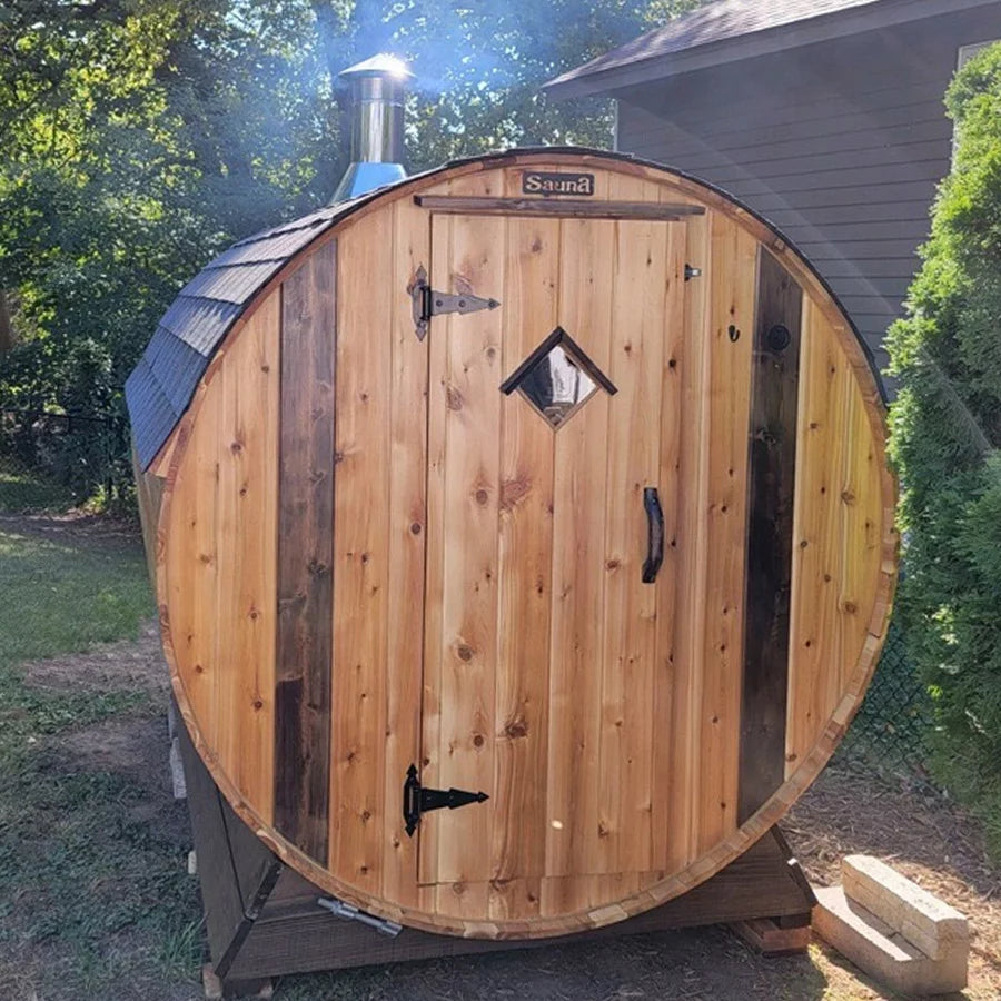 10 Person + Changing Room Cedar Barrel Sauna | 7′ x 12′ image 3