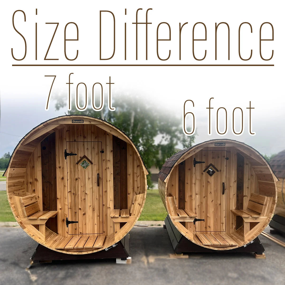 10 Person Cedar Barrel Sauna  | 7′ x 8' image 5