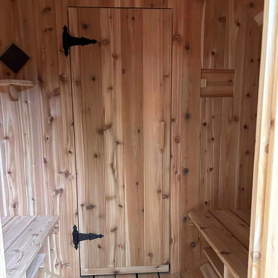 6 Person + Changing Room Cedar Barrel Sauna | 6′ x 12′ image 4