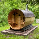 6 Person + Changing Room Cedar Barrel Sauna | 6′ x 12′ image 6
