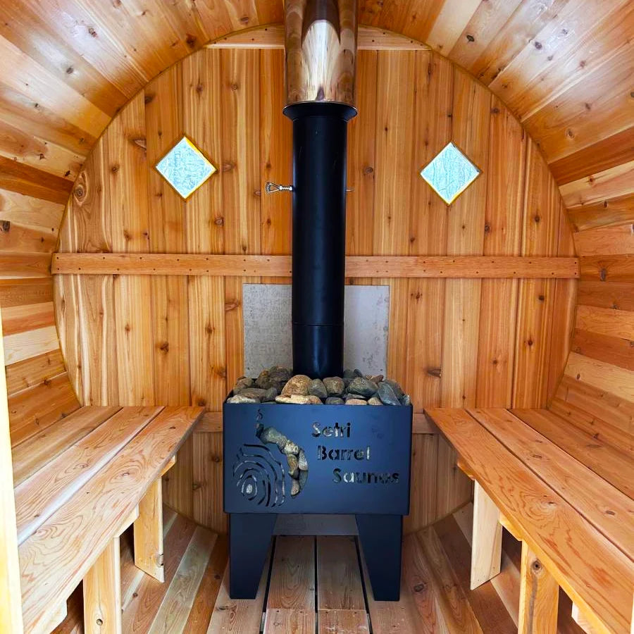 4 Person Cedar Barrel Sauna | 6′ x 6′ image 2