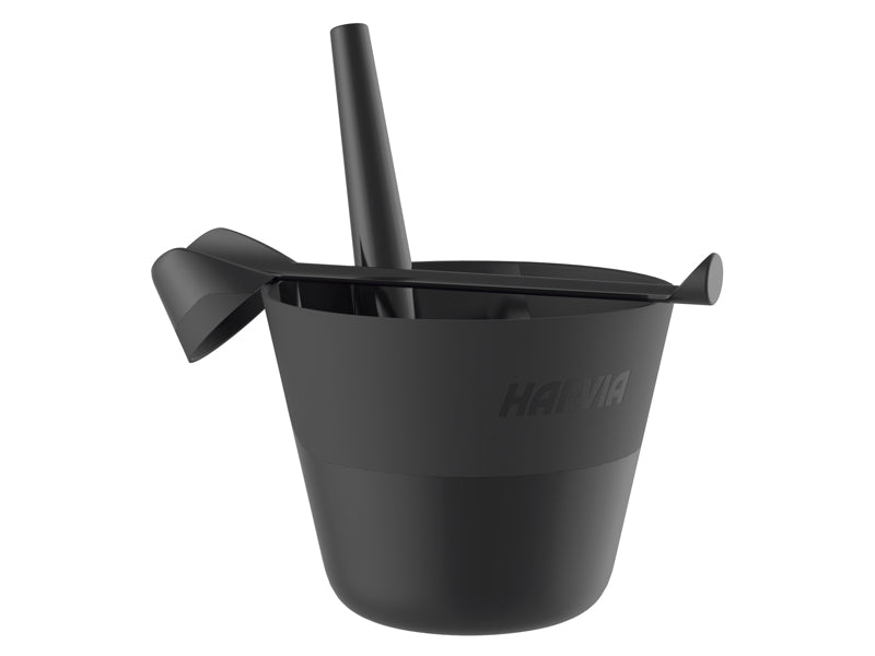 Plastic Black Bucket & Plastic Black Dipper