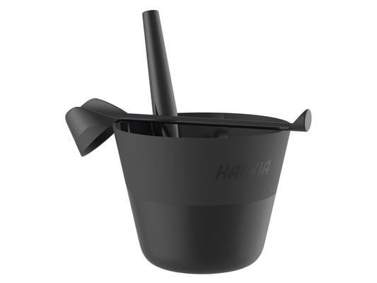 Plastic Black Bucket & Plastic Black Dipper