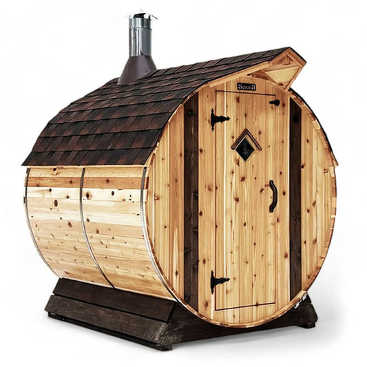 4 Person Cedar Barrel Sauna | 6′ x 6′ image 0