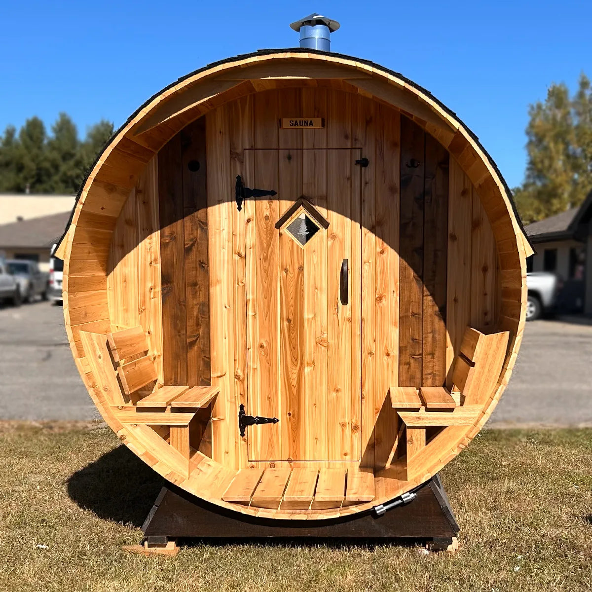 8 Person Cedar Barrel Sauna  | 7′ x 6′ image 8