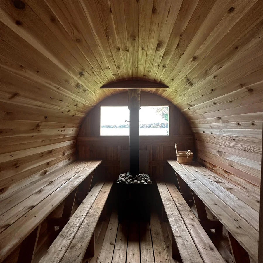 10 Person + Changing Room Cedar Barrel Sauna | 7′ x 12′ image 2