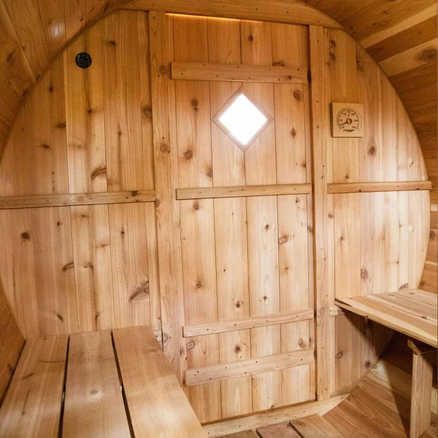 4 Person Cedar Barrel Sauna | 6′ x 6′ image 1