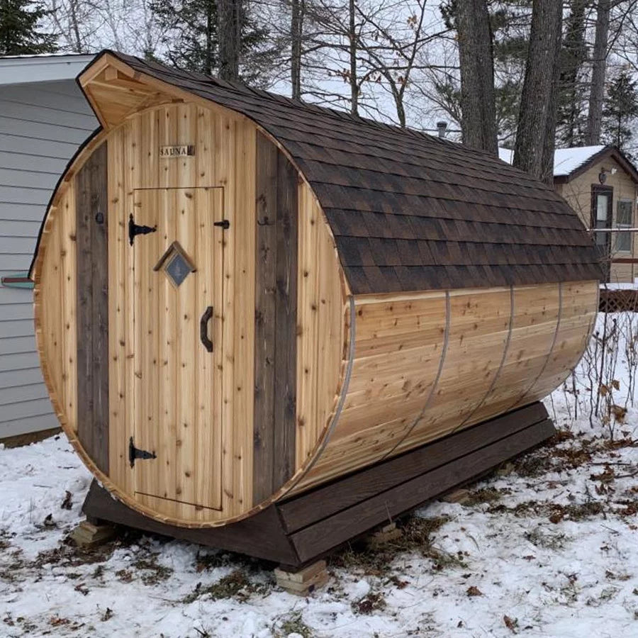 10 Person + Changing Room Cedar Barrel Sauna | 7′ x 12′ image 5
