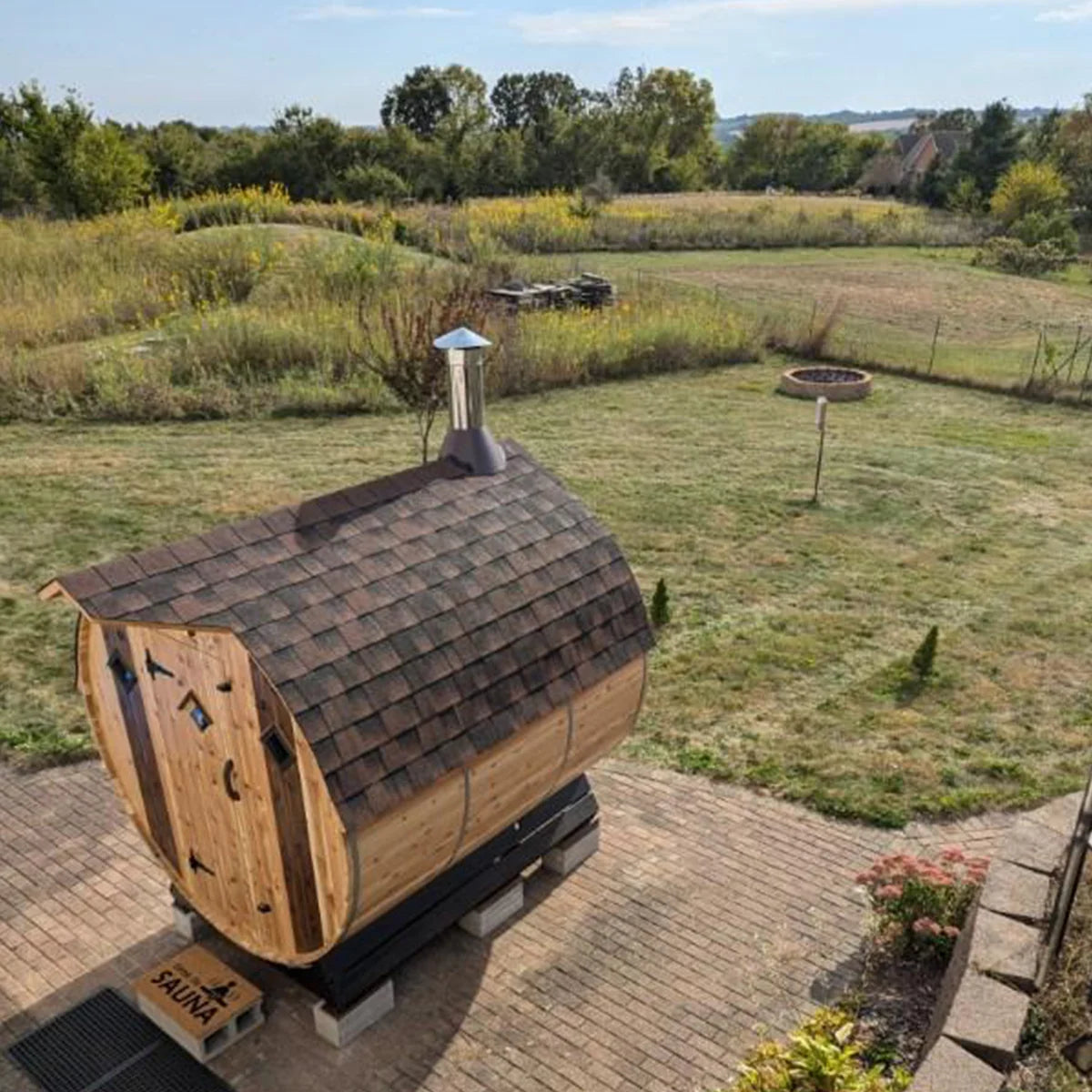 10 Person Cedar Barrel Sauna  | 7′ x 8' image 2