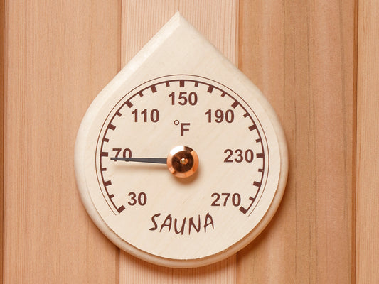 Raindrop shaped Birch Thermometer